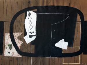 1969_19  Chemise noir - 50x65cm - Akril,collage,monotipia,papír